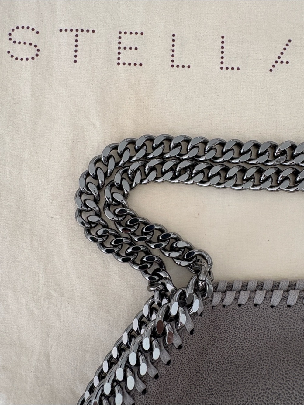 Stella McCartney Grey Chain-Trim Falabella Tote - Picture 8 of 13